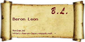 Beron Leon névjegykártya